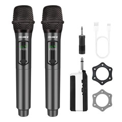 talomen Wireless Microphone,Professional Dual Handheld standard, Gray