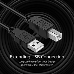 TNP USB A to B Audio MIDI Cable Male – 5FT, Black