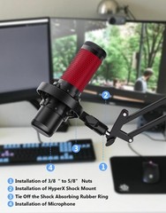 [2026 Upgrade] Microphone Shock Mount for HyperX QuadCast with 3/8″ or 1/4″ S…