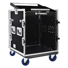 Proreck 12U Rack Case With Slant Mixer Top, 20“ Depth, Plywood, Side table DJ