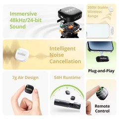 Godox C01 Kit2 Wireless Lavalier Microphone System for iPhone 15/16/17 Android