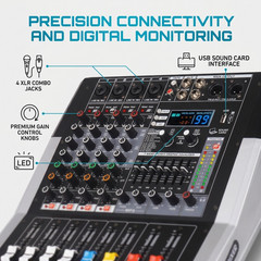 4-channel power amplifier mixer, 99DSP effects, Bluetooth, USB interface