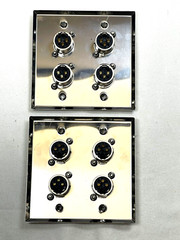 (2) Two Four XLR Double Wall Plates w/ Neutrik NC3FD-L-1 Female Stainless Steel