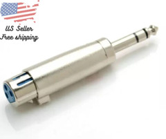 XLR Female Plug To 1/4 inch 6.35mm Male Plug TRS Audio Cable Adapter Connector