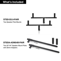 Sound Town 2-Pack Dual Speaker Pole Mount Set M20 & 35mm Adapters STSDS-A54D2