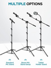 InnoGear Mic Stand, 6 in 1 Microphone Stand Floor with Tablet Phone Black