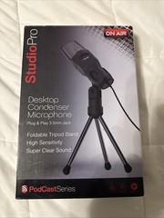 Studio Pro Desktop Condenser Microphone Plug & Play 3.5mm Jack & Tripod Stand