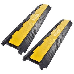 2 Channel Cable Protector Ramp Rubber Electrical Wire Cover Cord Guard 2 Packs