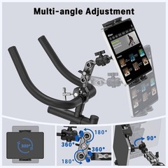 Adjustable Tablet Phone Holder for Spin Bike Treadmill 4.7-12.9″ iPad Galaxy Tab