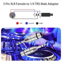 High-Quality XLR Female to 1/4″ TRS Audio Adapter – Noise-Free Performance