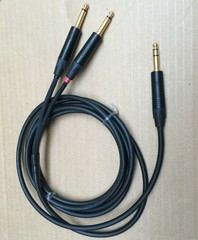 1FT to 25’FT Mogami 2534 Neutrik Gold 1/4 Stereo to 2-1/4 L-R Star Quad Cable