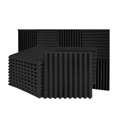 1 In. X 12 In. X 12 In. Black High Density Acoustic Foam Panels Wall Proof Foam
