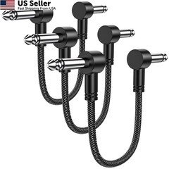 MOSWAG Guitar Patch Cables 3 Pack, 6 Inch Pedal Board Cable 3 Black