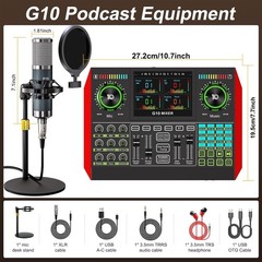 Live Sound Board Podcast Microphone Bundle Audio Mixer