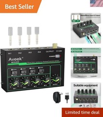 Lightweight Audio Mixer – Powerful 4-Channel Low-Noise Design for Musicians