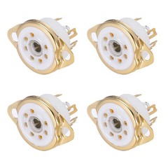 4 Pcs 7Pins Tube Socket Ceramic Vacuum Tube Protect Tube Pin Socket White