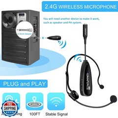 KIMAFUN Wireless Microphone System, 2.4G Wireless Headset and Lavalier Lapel