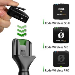 Frgyee Handheld Mic Adapter for Rode Wireless GO II, 9.37*1.65 inches, Black