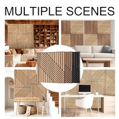 Artisan Acoustic Panels, 8 Pack, 24×24 inch Geometric Locus, Natural Oak