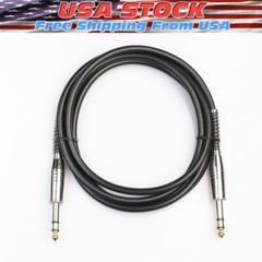 6FT Stereo Cable 1/4 Inch Male Trs Speaker Amp Noiseless Guitar Cable