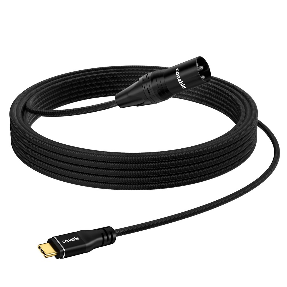 USB C to XLR Cable 25 FT, Unidirectional Type C Male 25FT, Grey