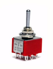 50pc Miniature Toggle Switch 1M33T1B3M1QES On/Off/On 9P 3PDT 2A250V 5A120V