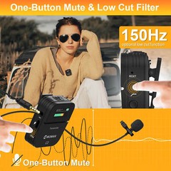 Wireless Lavalier Microphone Moman C2X 2.4G Clip On Lapel Mic For Camera DSLR
