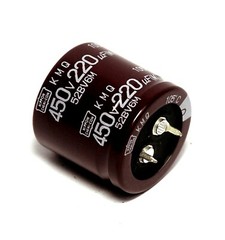 2pc Electrolytic Capacitor KMQ 220uF 450V +105℃ Snap In Nippon Chemi-Con Japan