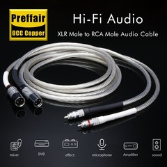 HiFi OCC Silver Plated Audio RCA To XLR Interconnect Cable Balanced Signal Wires