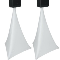2 x DJ Speaker Stand Cover Lighting Tripod Stand Scrim Double Sided White