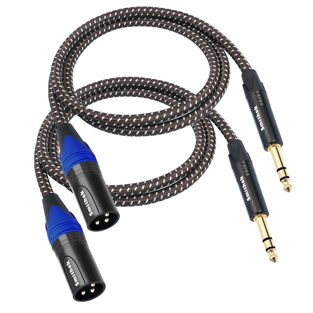 2Pack 1/4 to XLR Cable,Heavy Duty Nylon Braided,Gold Plated Plug,Balanced 1/4…