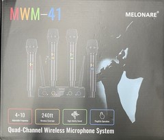 4-Channel Wireless Microphone System, UHF Compact Cordless Mic Set