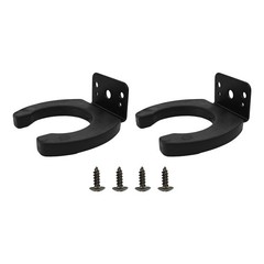 2 PCS 43mm ID Microphone Clips Heavy Duty Mic Holder Wall Mount Bracket Black