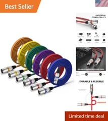10ft XLR Male to Female Cables – 6-Pack, Anti-Interference & Versatile