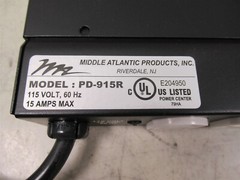 Middle Atlantic Products PD-915R 9 Outlet Power Strip Rack Mount Power Supply