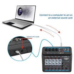 6 Channel Live Studio Audio Mixer Sound Board Mixing Console Home USB Bluetooth