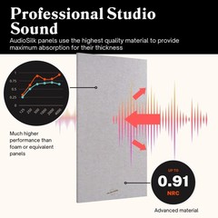 AudioSilk Acoustic Panels, 2 Pack, Large, 46″ x 23″, Natural