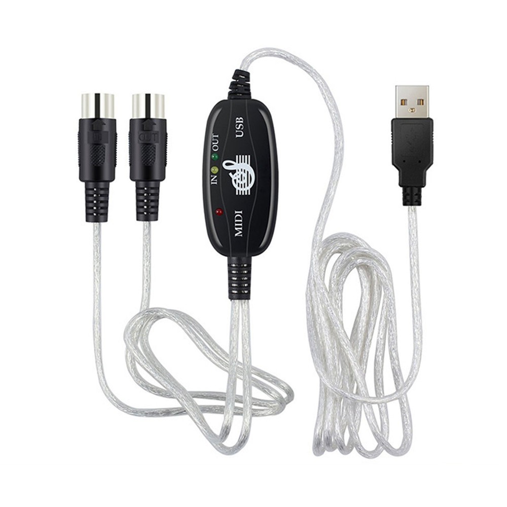 USB IN-OUT MIDI Interface Cable Converter to PC Music Keyboard Adapter Cord5KXTe