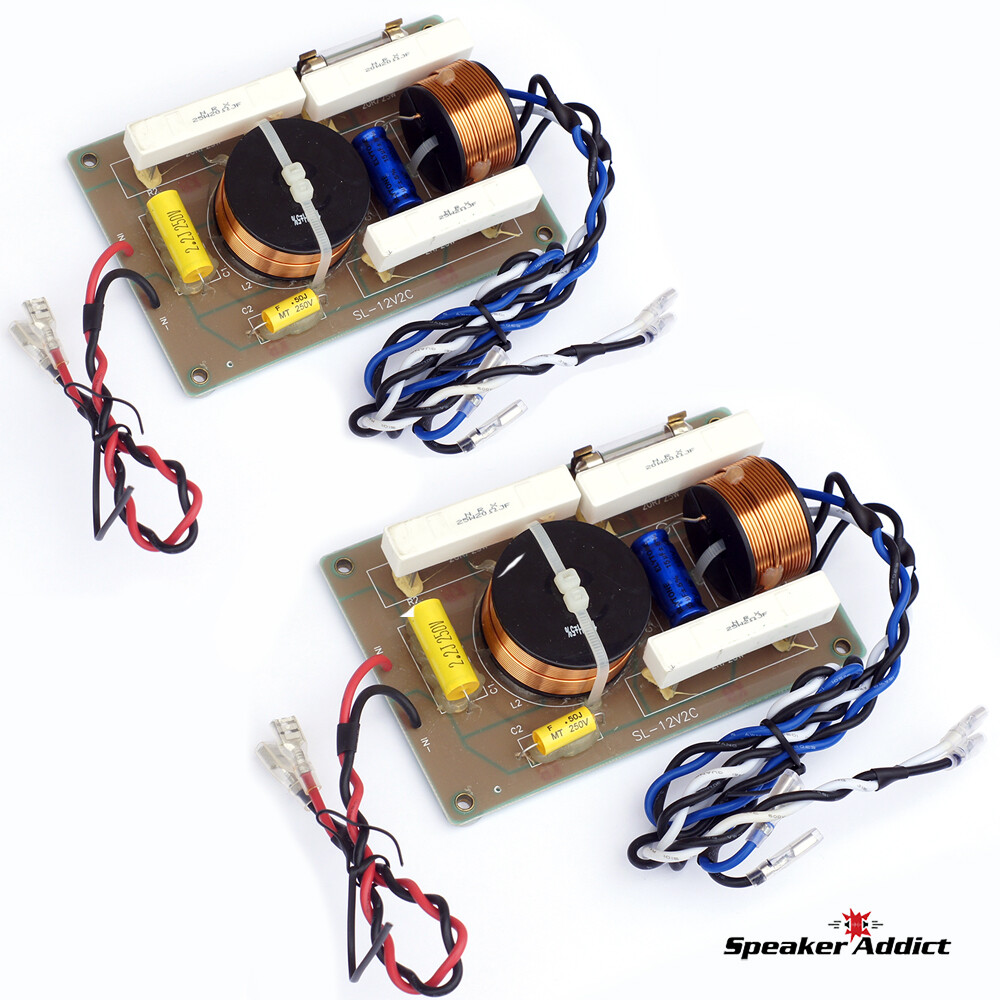 PAIR SL-12V2C 2Way 1.8Khz Pro Speaker Passive Crossover W Horn EQ, Bulb Protect