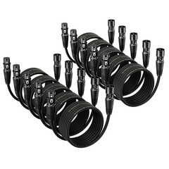 Durable Male to Female XLR Cable Set – 10 Pack