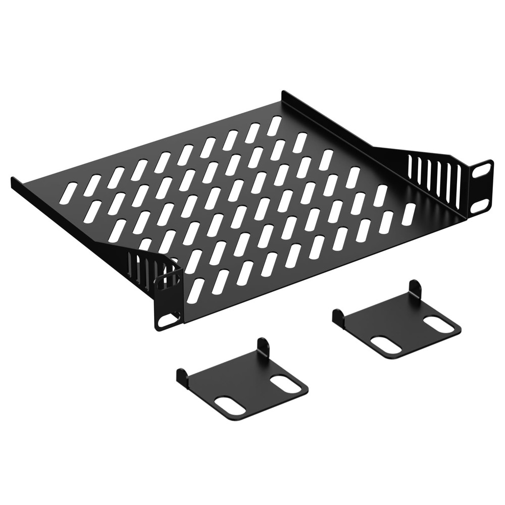 10 inch 1U Server Rack Shelf, Ventilated Rack-Mounted Cantilever Tray for 10″…