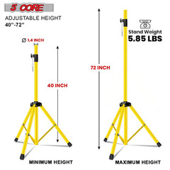 Speaker Stand Tripod Tall Adjustable 72 Inch DJ Pole Mount Studio Monitor Stands