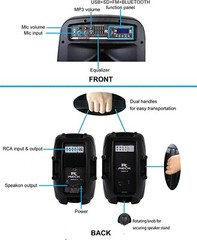 Reck Audio Dance 12 Portable 12-Inch 1000 Watts 2-Way Powered PA Speaker System