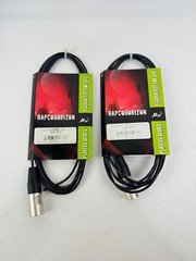 x(2) Rapco Horizon 10FT Mini Patch Cable XLRM-BLUNT M2-10M