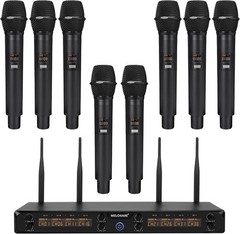 MELONARE 8-Channel Wireless Microphone System UHF 500MHz