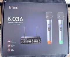 FIFINE UHF Dual Channel Wireless Handheld Microphone, Easy-to-use Karaoke K036