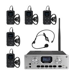 Assistive Listening System Church Translation System 1 TX, 5 RX, 300M Range