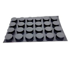 1/2″ Wide Round Rubber Stick on Feet 3/16″ Thick 3M Adhesive Backed Sheet of 24