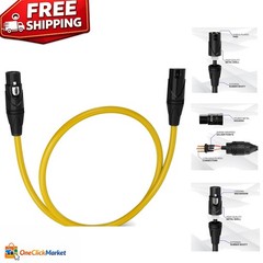 Durable 1.5 ft Yellow XLR Microphone Cable – Quality & Signal Clarity
