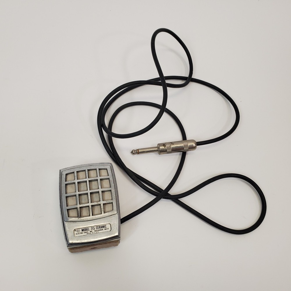 VTG Electro Voice EV Model 715 Ceramic Microphone Hi Z 1 4 Plug USA Chrome